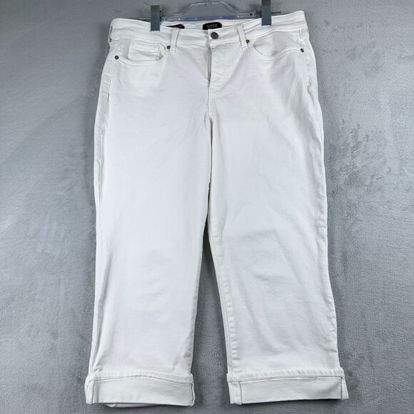 NYDJ Marilyn Straight Capri Jeans Size 12 Fit is Everything Womens White - Picture 1 of 12